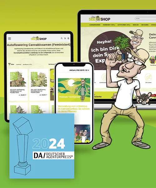 Onlineshop responsives Design – Dirks Seedshop als Referenz von Digitalagentur imc auf mobilen Geräten und Desktop