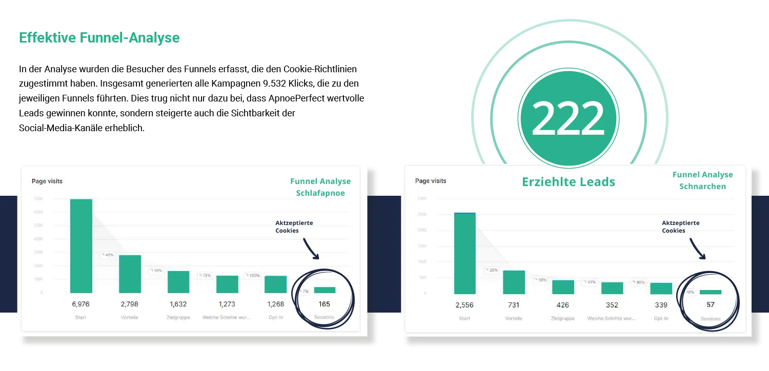 Social Media Advertising Analyse – Grafiken mit Auswertung der Leadgenerierung