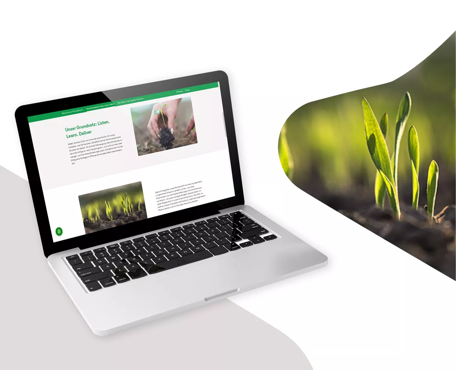 Pflanzenschutzmittel Website erstellen lassen - Desktopversion der Website von ADAMA auf Laptop