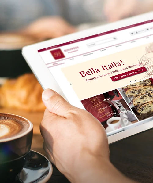Referenz Onlineshop erstellen lassen - Digitalagentur Onlineshop-Referenz für die Kafferösterei Bonafede