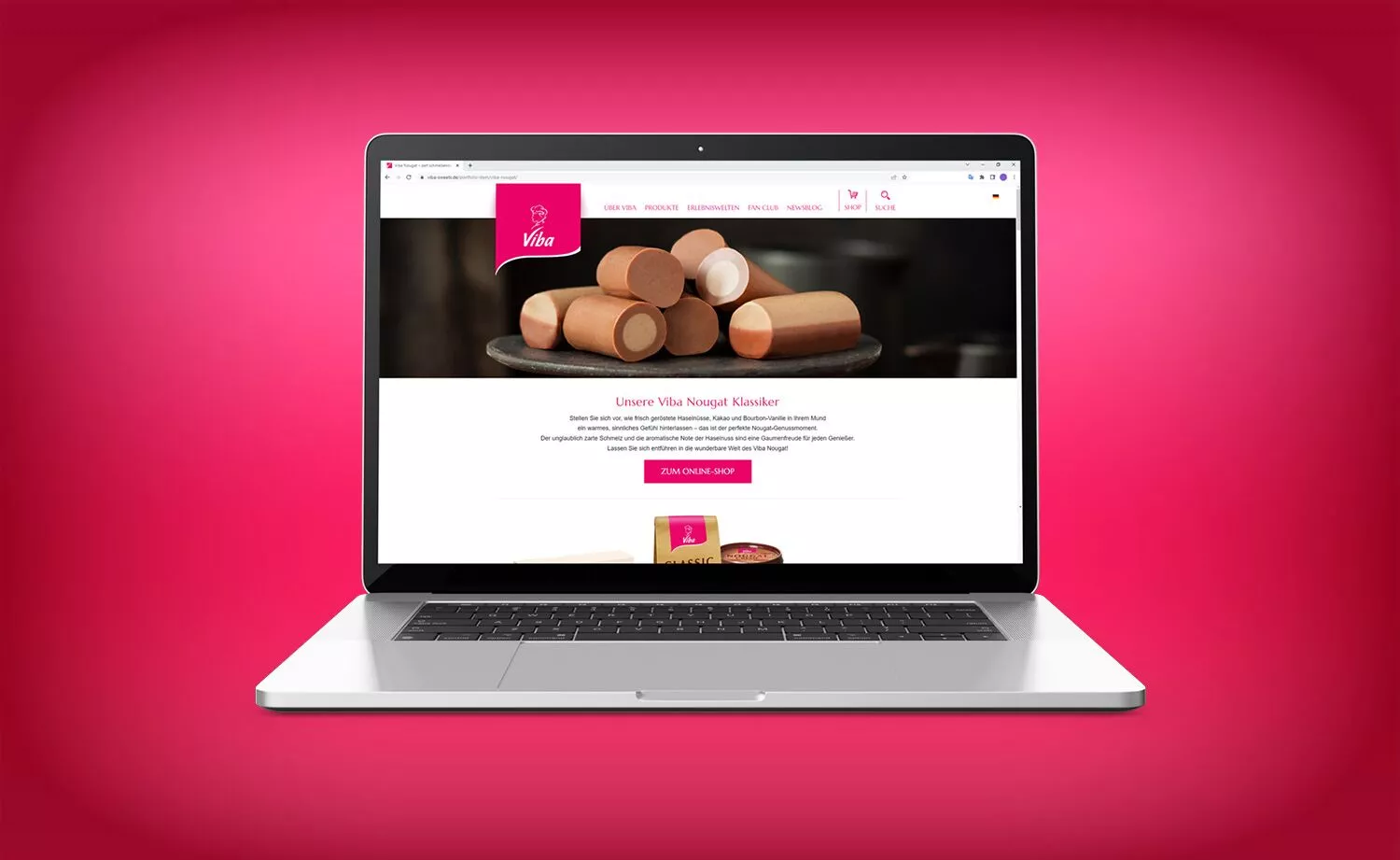 Schokoladenhersteller Onlineshop erstellen lassen - Laptop mit neuem Onlineshop