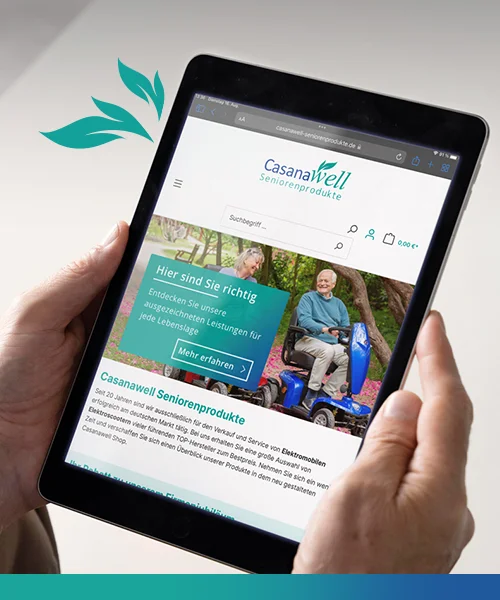 Digitalagentur Referenz - Onlineshop Elektromobile auf Tablet