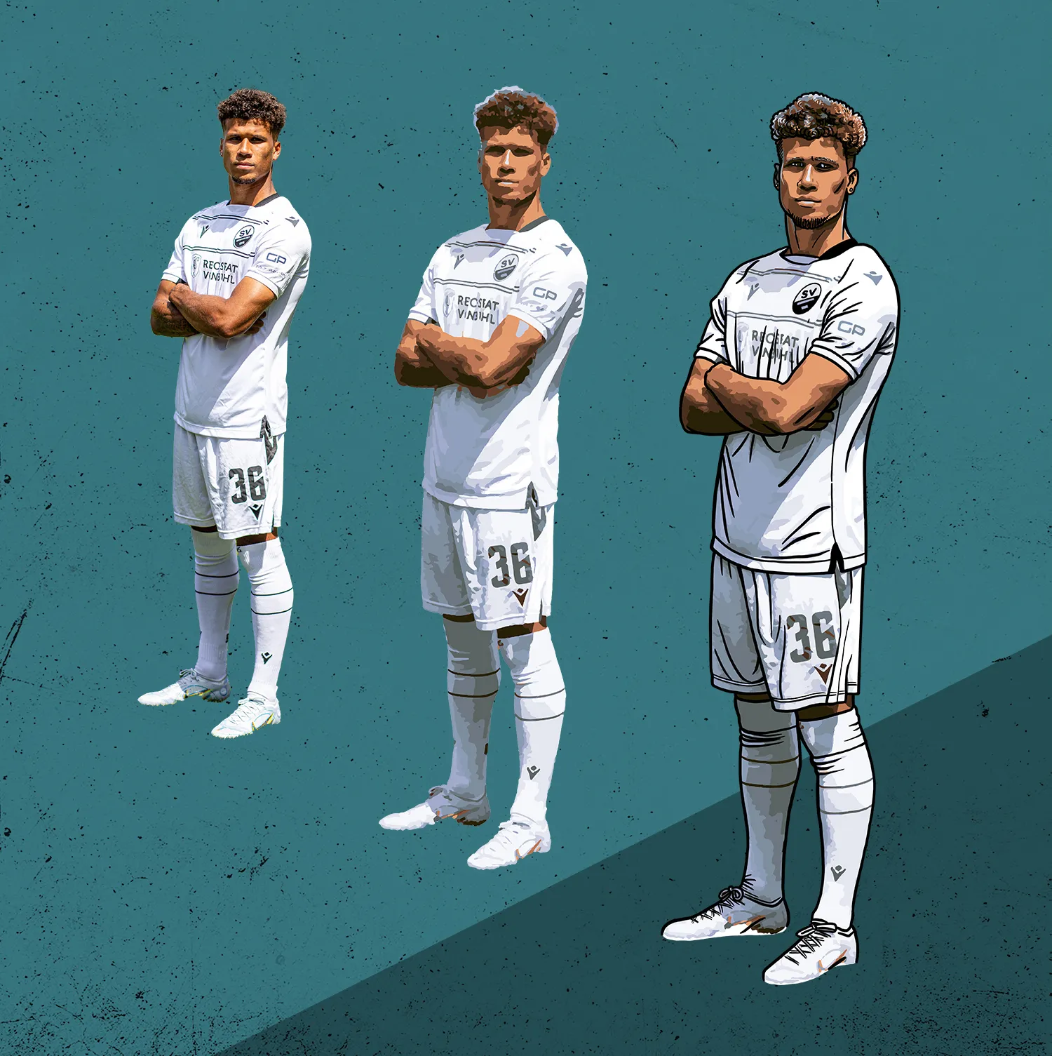 SVS Illustrations-Schritte vom Spieler Chima Okoroji des SV Sandhausen