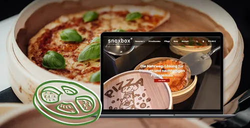 snoxbox Deutschen Agenturpreis - Gewinner im Bereich Onlineshop 2023, Startseite mit Video auf Laptop