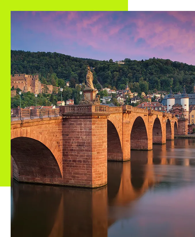 Landingpages Heidelberg Agentur - Alte Brücke von Heidelberg über den Neckar und Heidelberger Schloss