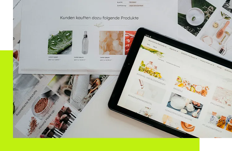 Corporate Design Digitalagentur - Farbkonzept und Produktvisualisierung als Teil eines konsistenten Corporate Designs im Onlinehandel