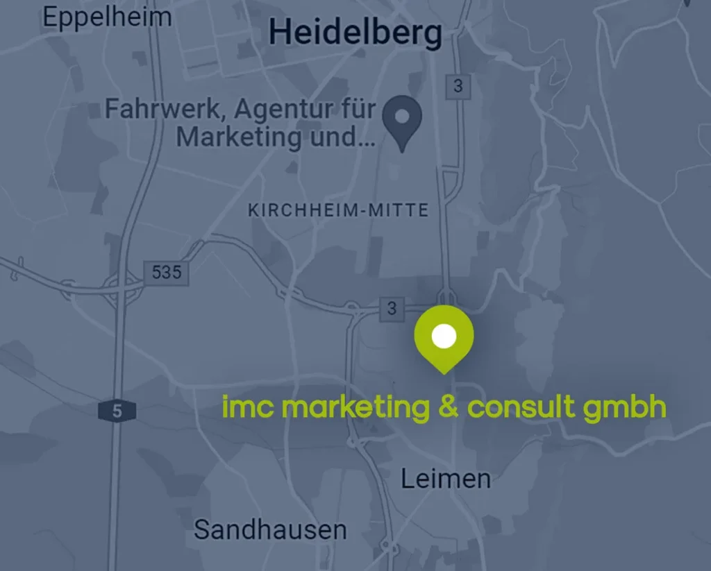 Map der SEO-Agentur Mannheim - Anfahrt zur imc marketing & consult gmbh