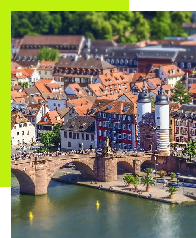 Webdesign Digitalagentur - Luftaufnahme der Heidelberger Altstadt und der alten Brücke