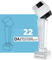Deutscher Agenturpreis 2022 - imc ist Gewinner Pokal und Badge