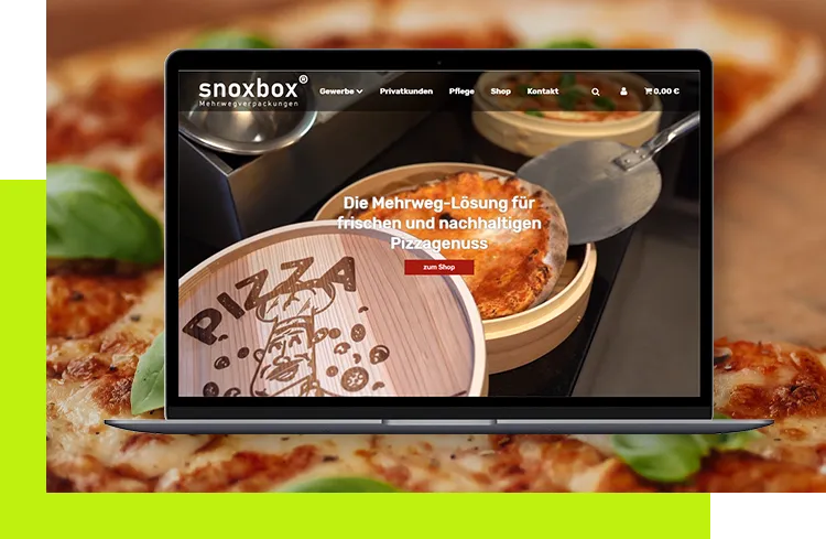 Onlineagentur Mannheim - Tablet-Darstellung des Onlineshops von snoxbox